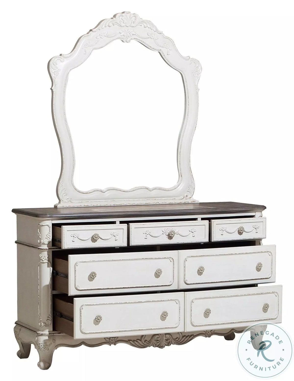Cinderella dresser with drawers open