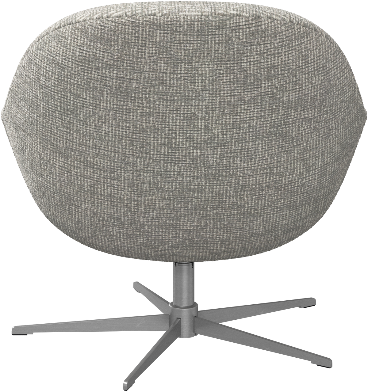 Stock photo: BoConcept Veneto swivel chair in grey fabric, back view showing brushed steel swivel base