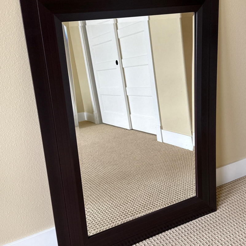 Brown Wood Frame Wall Mirror