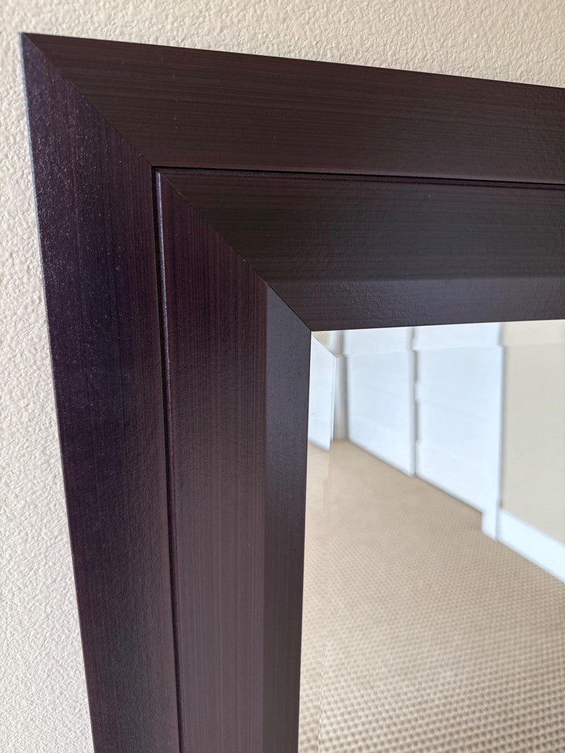 Brown Wood Frame Wall Mirror