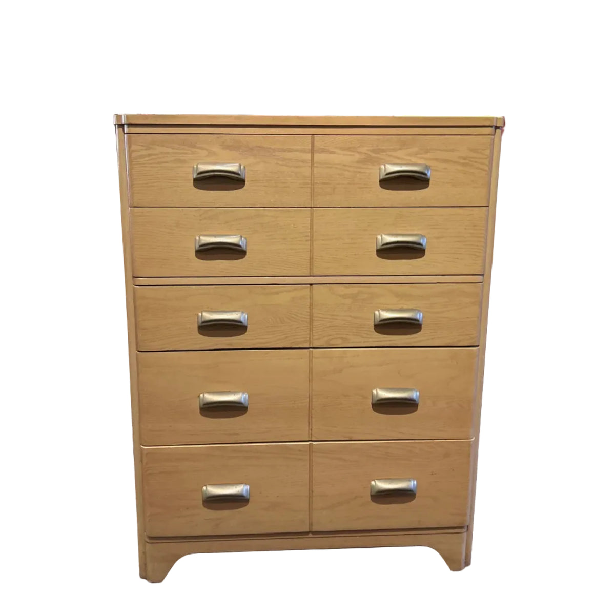 Wooden locker with multiple compartments on a carpeted floor