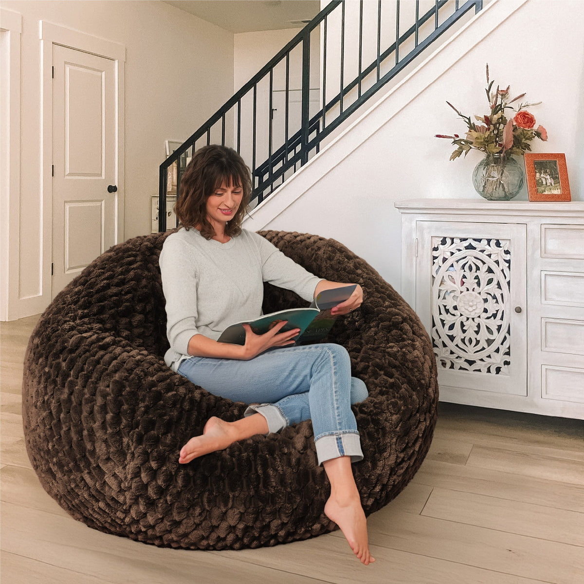 Cordaroys King Cloud bean bag in brown (Earth)