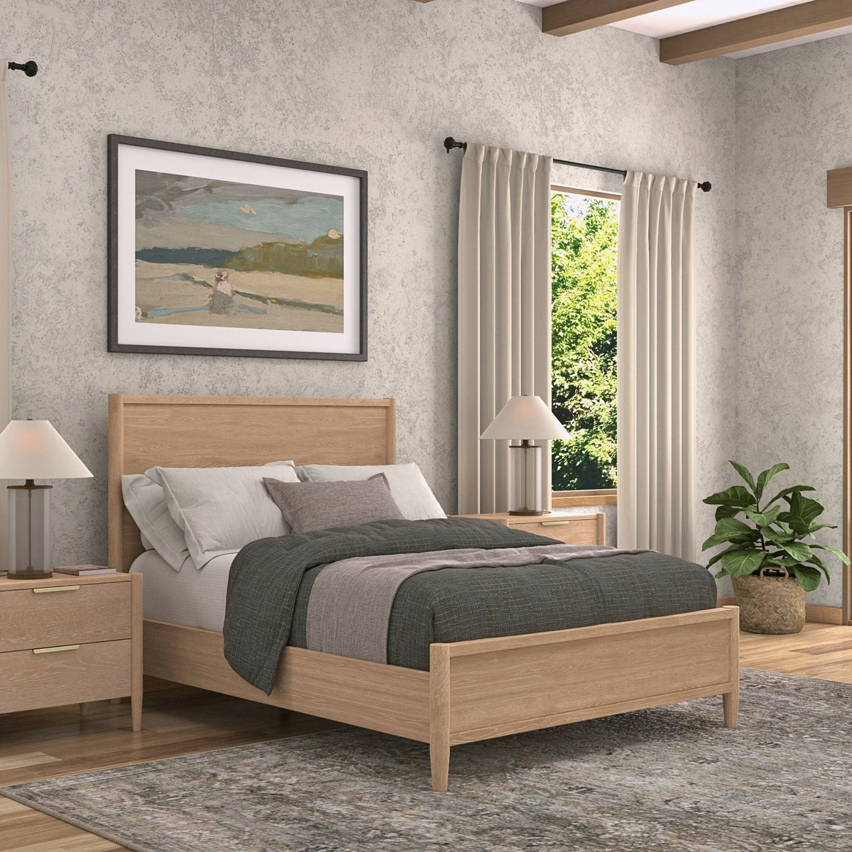 Sinclair natural panel bed, front view