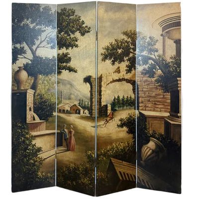 Vintage Handcrafted Room Divider 78" H x 72" W x 1" D