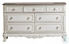 Cinderella antique white 7-drawer dresser, front