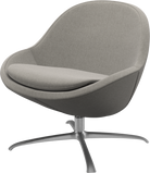 Stock photo: BoConcept Veneto swivel chair in grey fabric with brushed steel four-star base, three-quarter front view