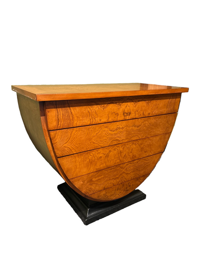 Maple Burl Half-Moon Dresser 40” L x 19” W x 31” H