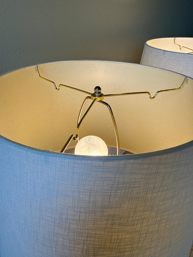 Modern Silver Table Lamps - CN Burman and Co (Pair)