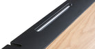 Zoom on back of desk indentations to hold pens, pencils, etc