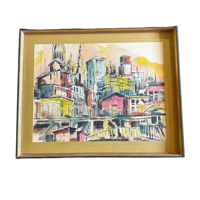 Original San Francisco Watercolor Painting "City Dwellers" by P. Eads