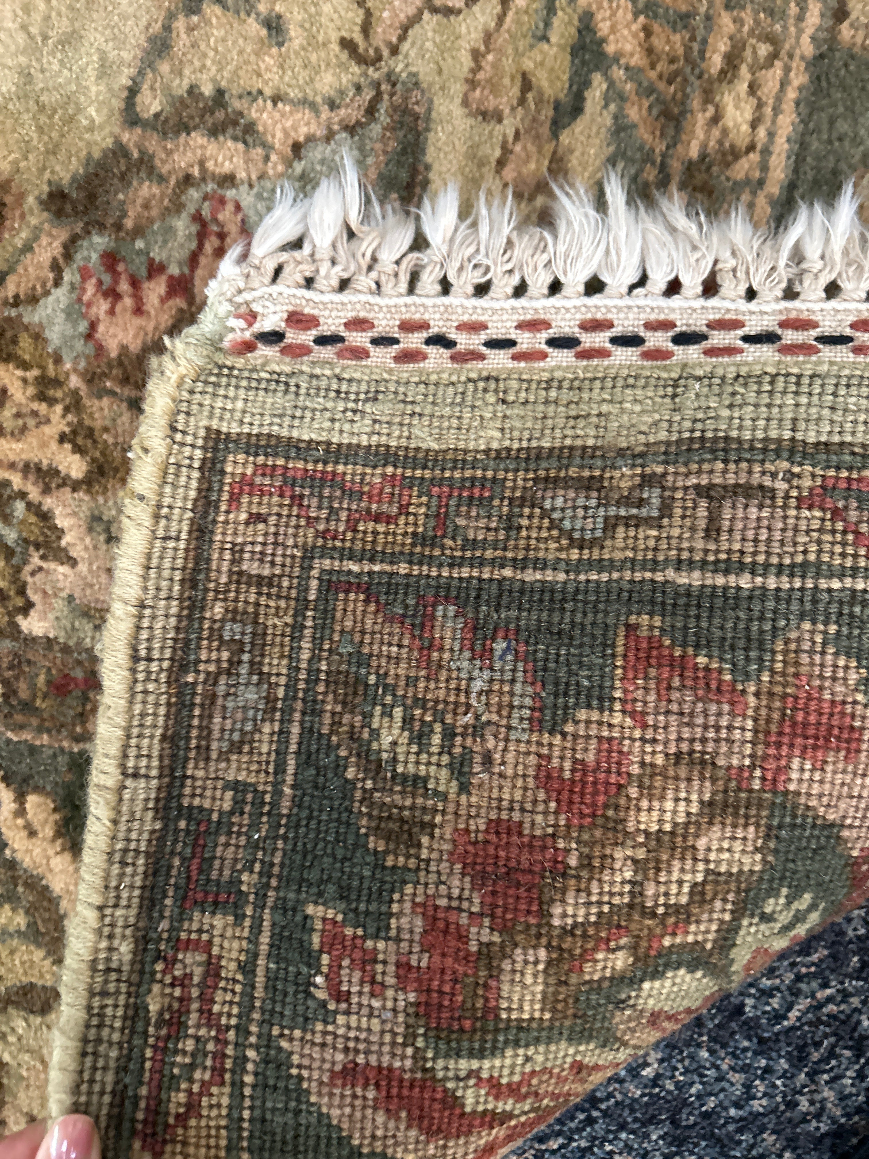 Fine Indo Agra Wool Orange/Green Rug 6' L x 8' W – Tacoma