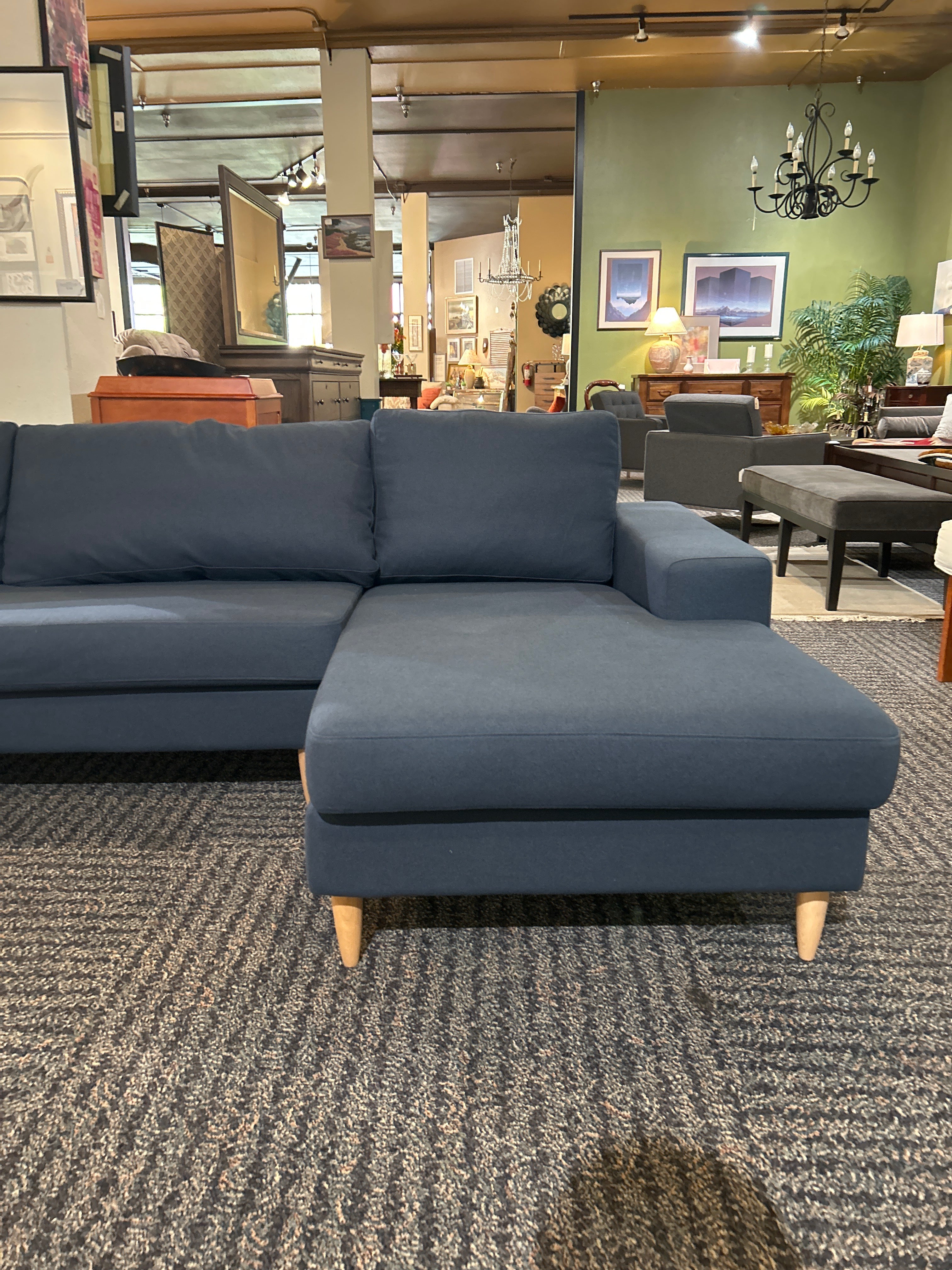BoConcept by nendo ダークブルー ソファ BoConcept Indivi Navy Blue Performance Modular Chaise 146 1/4