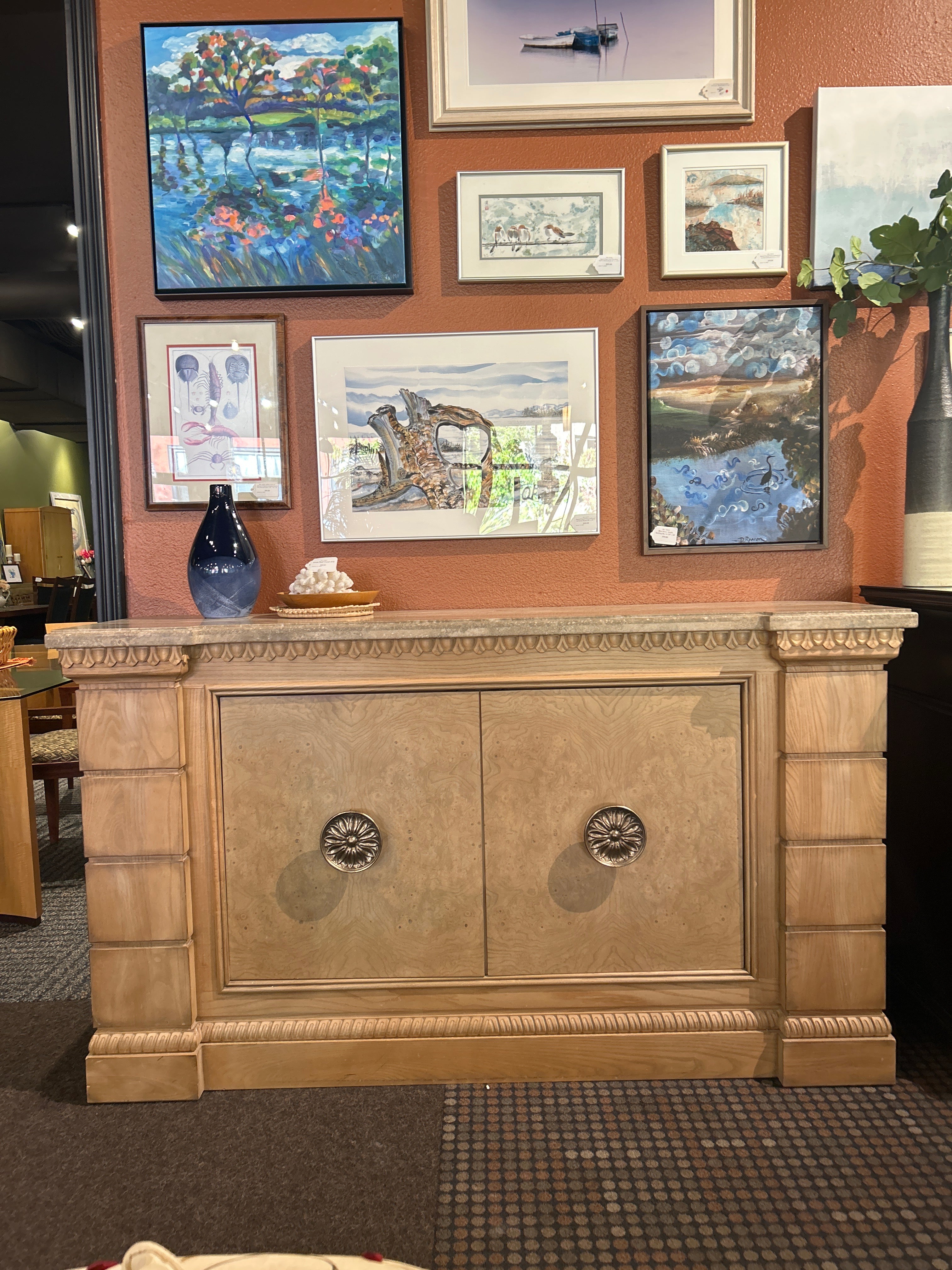 IZ35078O★Drexel Heritage ツーレイン 最高級 スツール 椅子 チェア マホガニー 腰掛け 足掛け クラシック 米国 Touraine ドレクセル Drexel Heritage Insignia Credenza w⁄ Stone Top 70\" x 40\" x 19