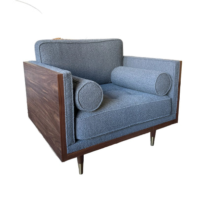 NEW Kardiel Gray Boucle Woodrow Accent Chair 31.5"L x 39.4"W x 27.5"H