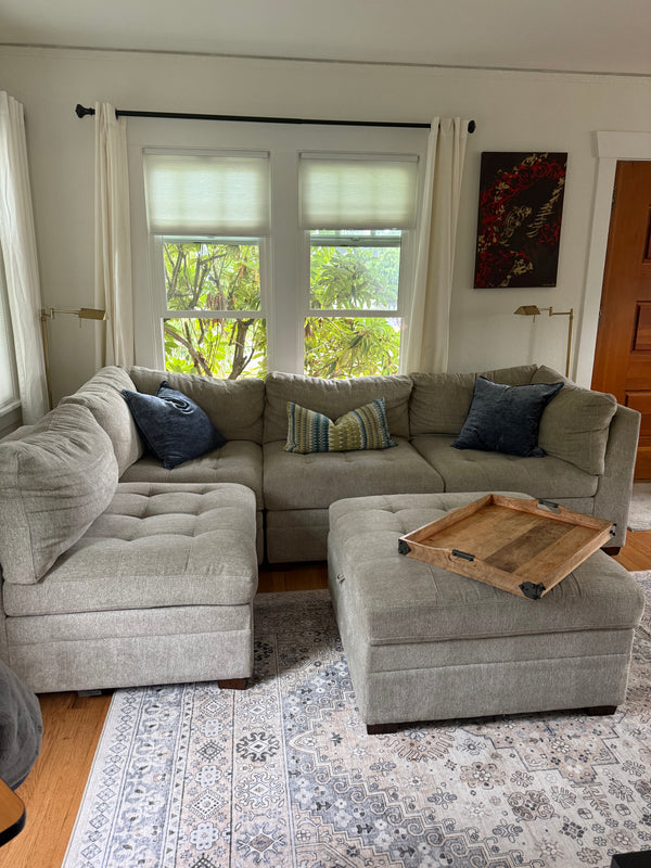 Sectional Sofa, 6 Sections with Storage Ottoman
