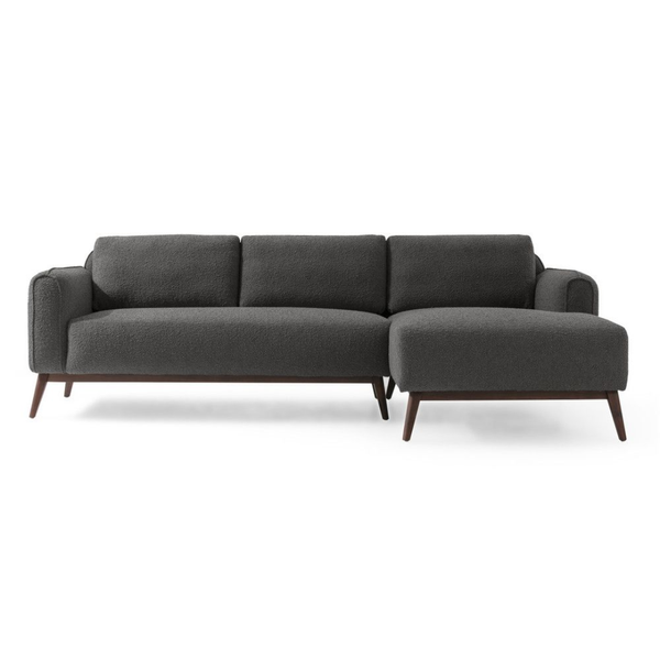 NEW Kardiel Metro Gray Boucle RAF Sectional Sofa 99.6