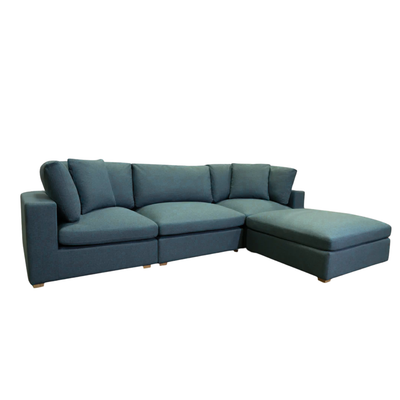 The Couch Company Blue 4 Piece Nexus Modular Chaise Sectional Sofa 131" L x 87" W x 39.3" D x 32.2" H