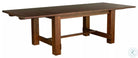 Anacortes trestle table extended with leaf, angled view