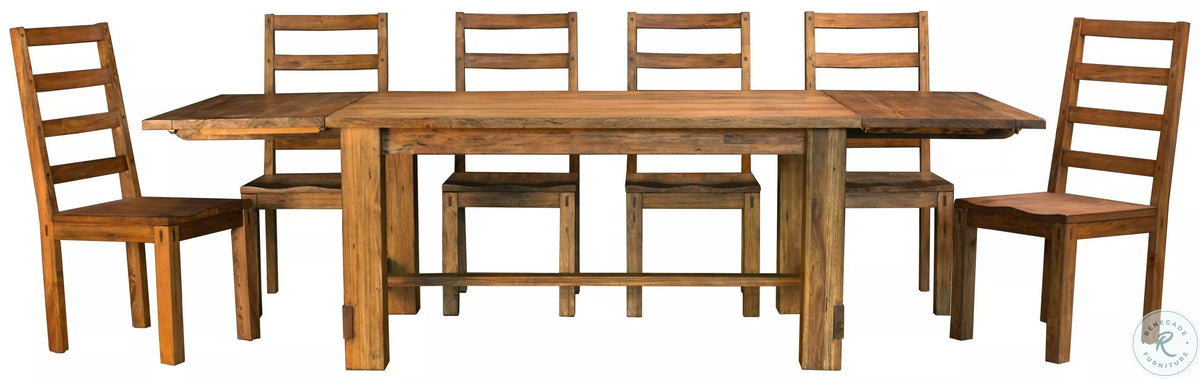 Anacortes trestle table with wood seat chairs