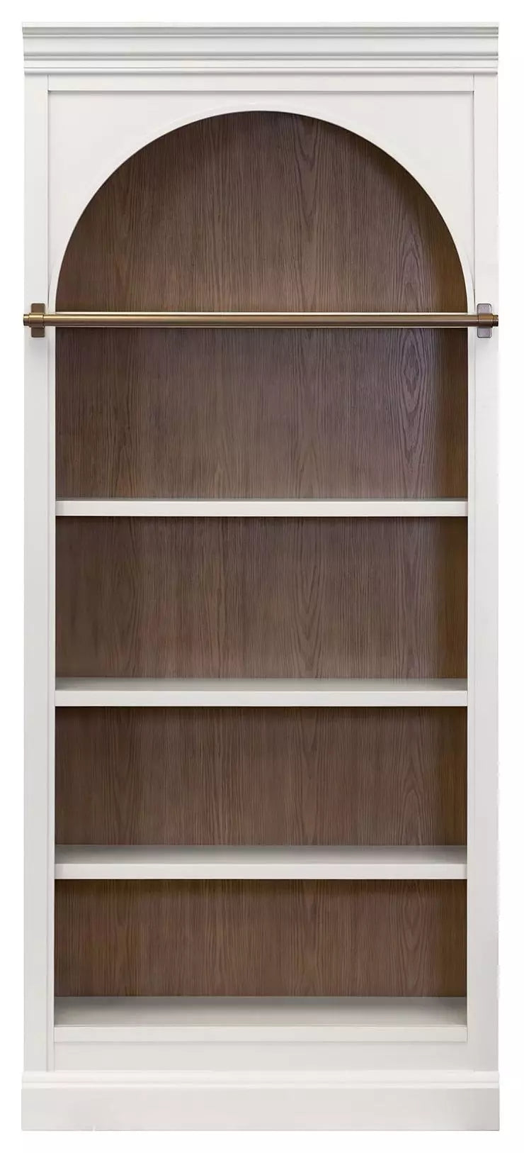 Albany white arched bookcase, front view