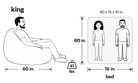 Cordaroys King bean bag dimensions