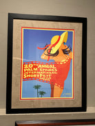 A colorful poster featuring a woman in a yellow hat, promoting the 20th Annual Palm Springs International Short Fest, June 17-23, 2014.