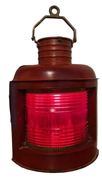 Red Antique Ship Light 10" W x 26” Hx 11" D