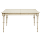 White wooden table with a simple design on a white background