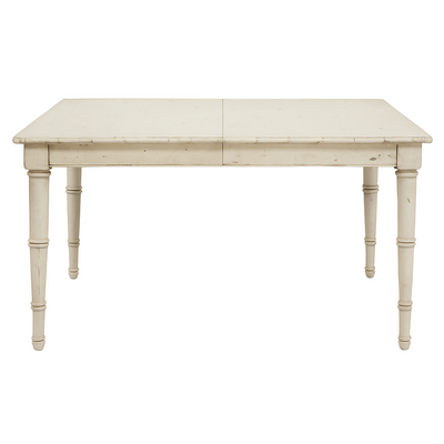 White wooden table with a simple design on a white background