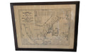Framed map titled "A Bostonian's Idea of the United States," illustrating a humorous perspective on U.S. geography with Boston at the center.
