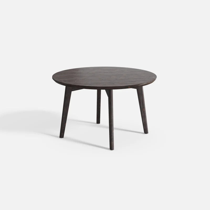 The Alton Round Dark Wood Dining Table 49"W x 49"L x 30"H